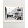 Black and white photograph of access to the metro station - RATP la ligne