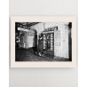 Black and white photograph of a nylon stocking dispenser - RATP la ligne