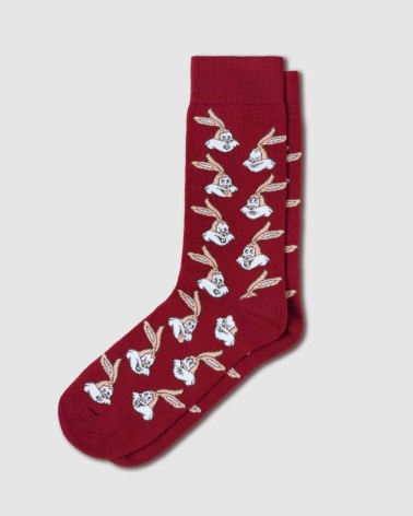 Chaussettes bordeaux Serge le lapin