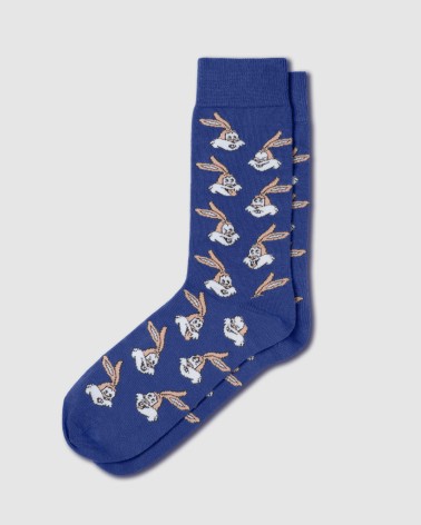 Chaussettes bleues Serge le lapin