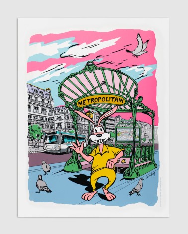 Affiche Serge le Lapin vintage - Métropolitain