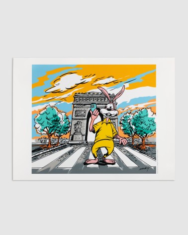 Affiche Serge le Lapin vintage - Arc de Triomphe