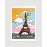 Carte postale Serge le Lapin vintage - Tour Eiffel