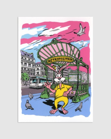 Carte postale Serge le Lapin vintage - Métropolitain