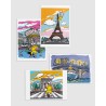 Set de 4 cartes postales Serge le Lapin vintage