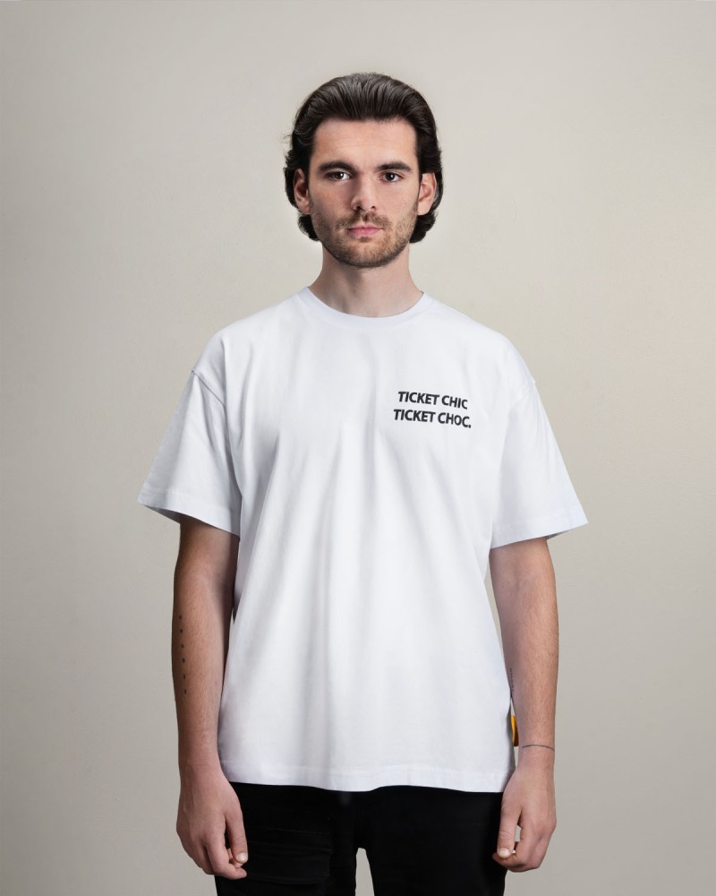 T-shirt Ticket Chic Ticket Choc blanc