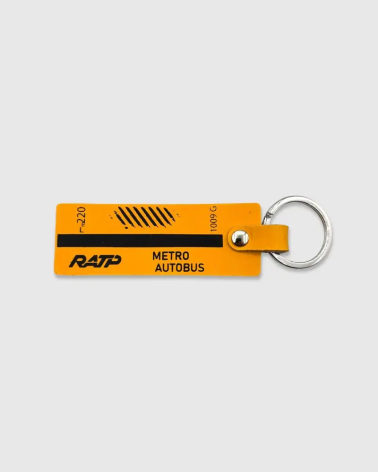 Porte-clé en cuir - Ticket Jaune