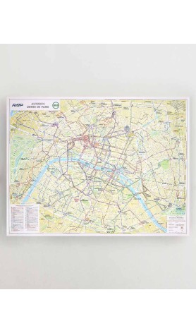 Satin paper poster RATP 1986 bus map - RATP la ligne