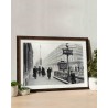Black and white photograph of access to the metro station - RATP la ligne