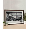 Black and white photograph of the spare parts store at the bus - RATP la ligne