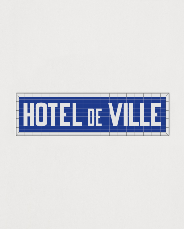 Magnet de frigo métro Hotel de ville, bleu et blanc - RATP la ligne