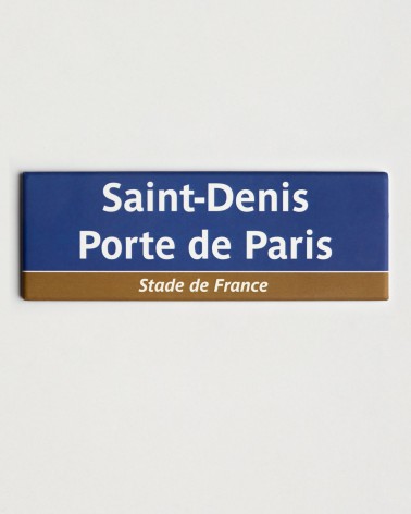 Magnet métro Saint-Denis Porte de Paris, bleu et blanc - RATP la ligne