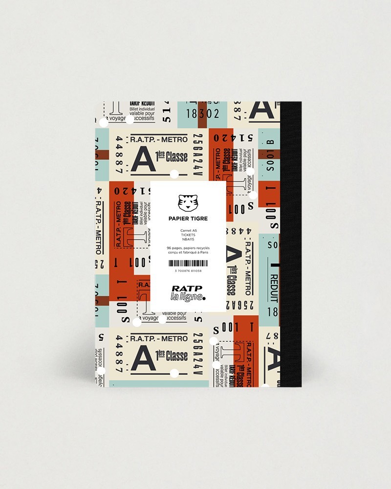 Carnet A5 Ticket Vintage x Papier Tigre