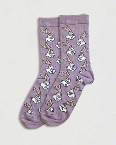 Chaussettes mauves Serge le lapin