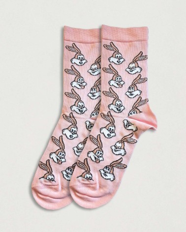 Chaussettes roses Serge le lapin